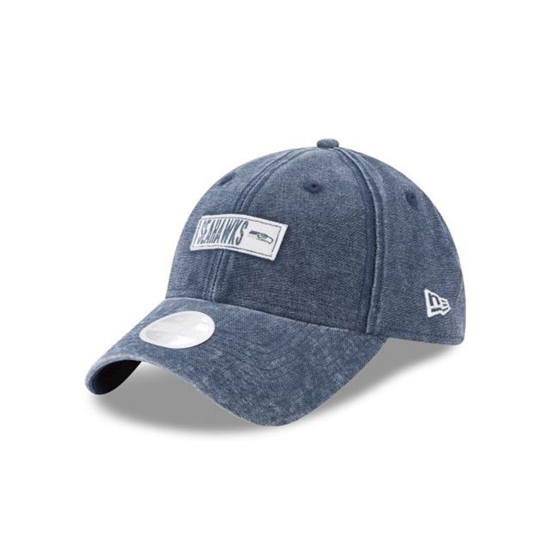 NFL Seattle Seahawks Womens Rugged Tag 9Twenty Adjustable (GZX8356) - Blue New Era Caps